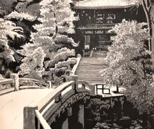 Japanskt tempel, grafiskt måleri